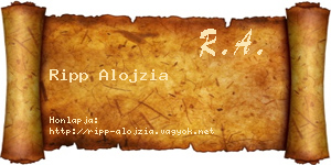 Ripp Alojzia névjegykártya
